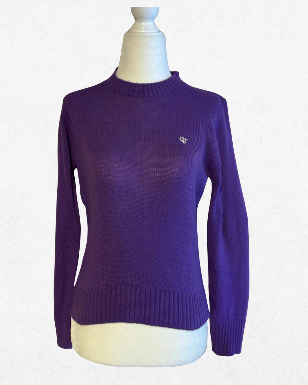 1980s Vintage Christian Dior Purple Knit Sweater Size M
