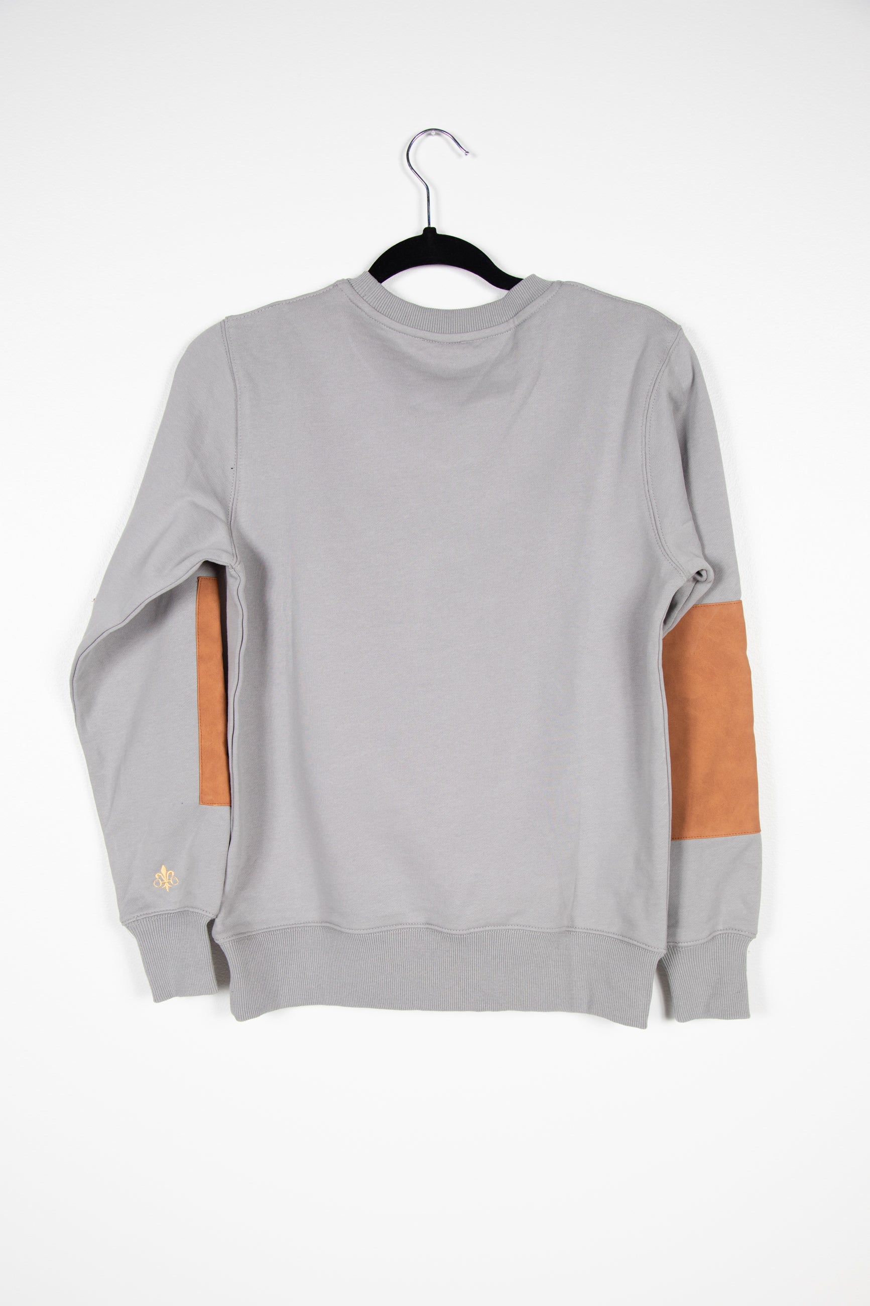 The UNISEX Queen Clovis Leather Patch Pullover