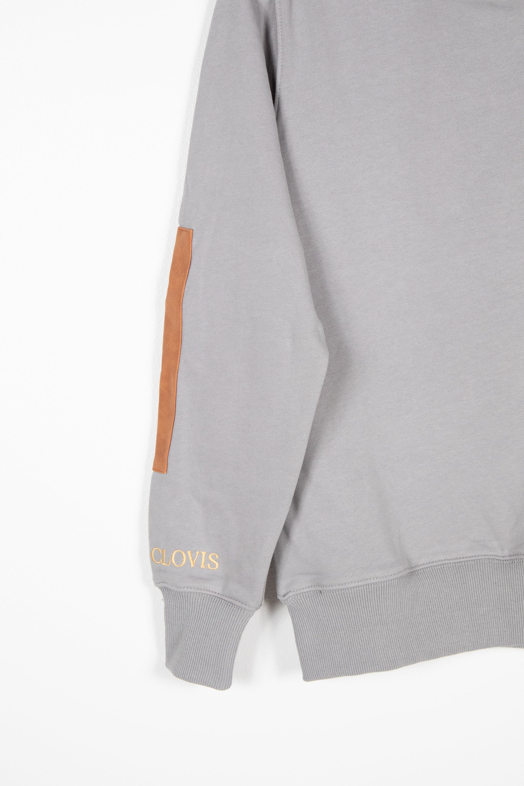 The UNISEX Queen Clovis Leather Patch Pullover