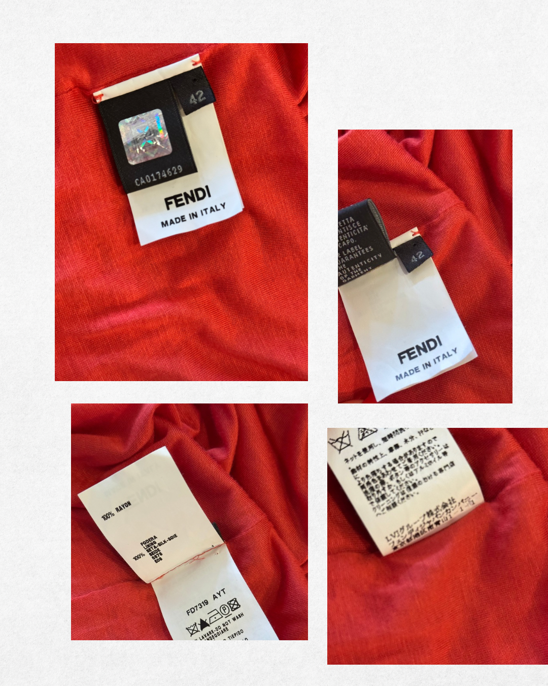 Vintage Fendi by Karl Lagerfeld Coral Draped Dress – Size 42 IT (6/8)