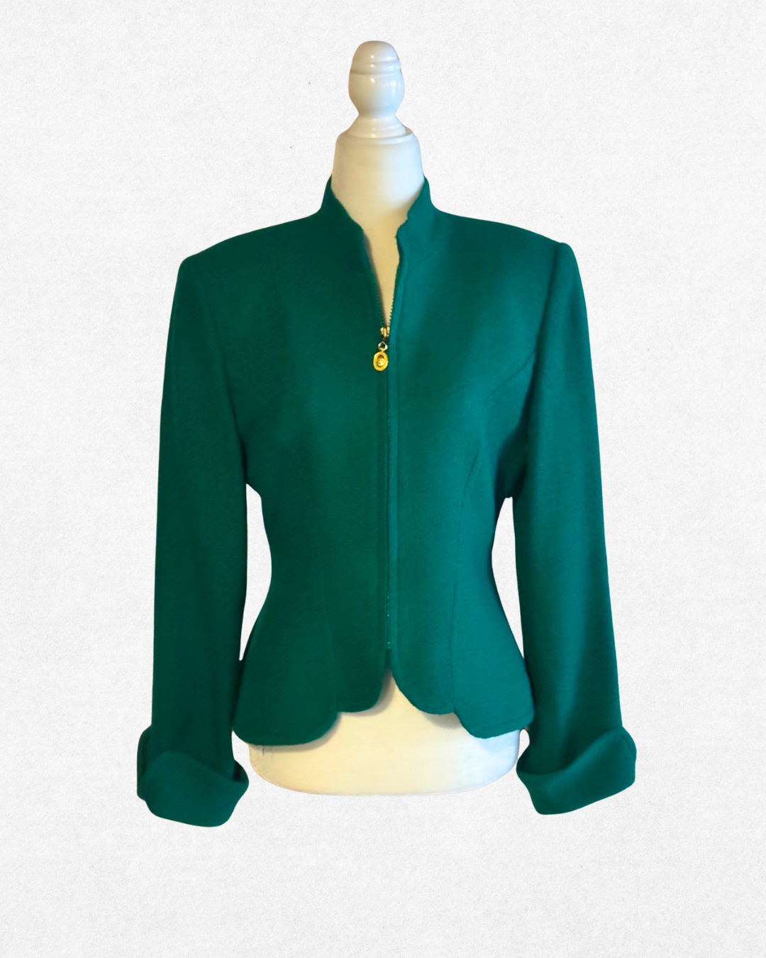 Christian Dior Miss Emerald Wool Sculpted Jacket – Early 90s Size 4-6