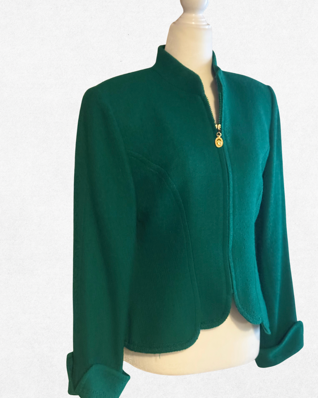Christian Dior Miss Emerald Wool Sculpted Jacket – Early 90s Size 4-6
