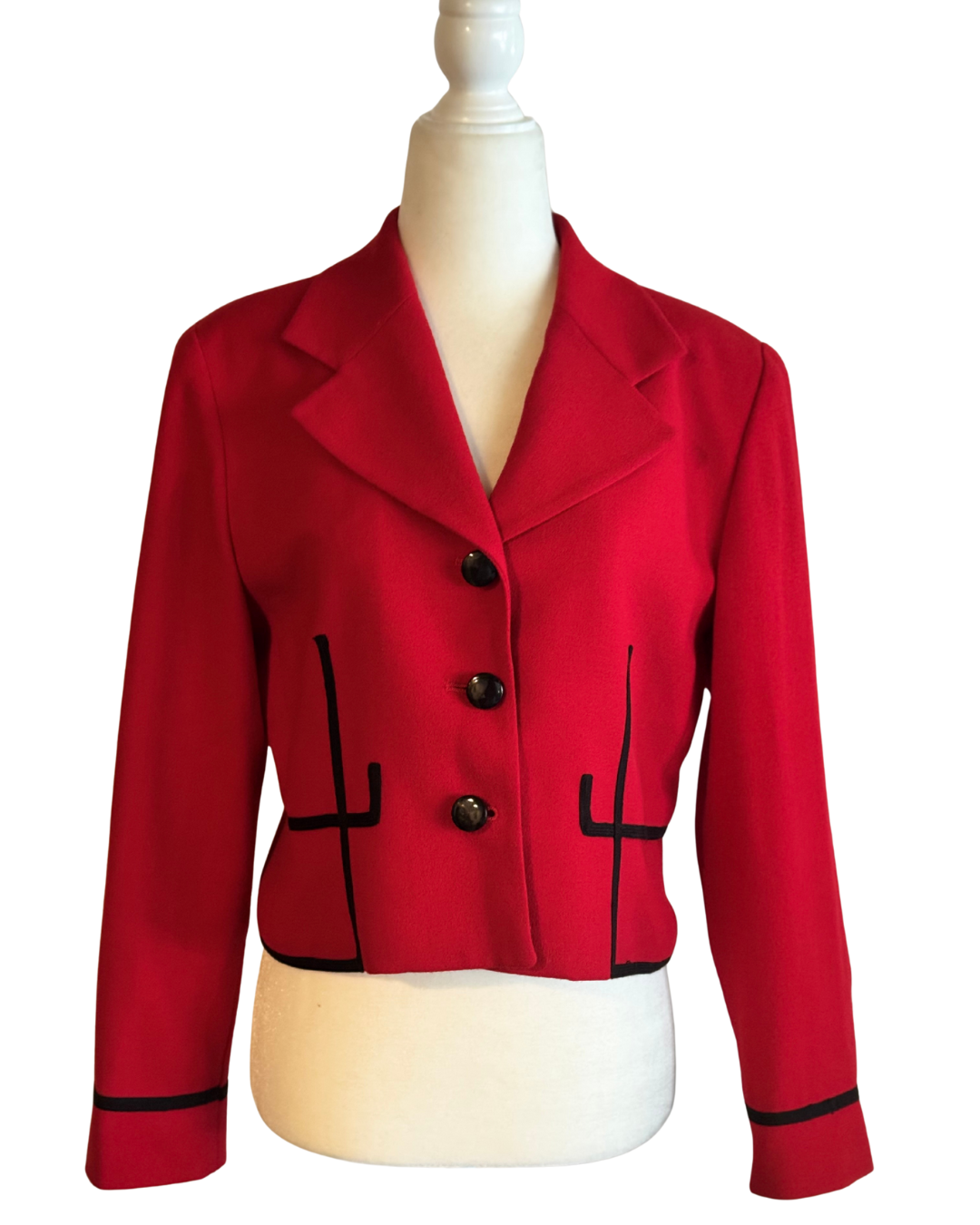 1980’s Red Christian Dior Cropped Wool Blazer Size 6