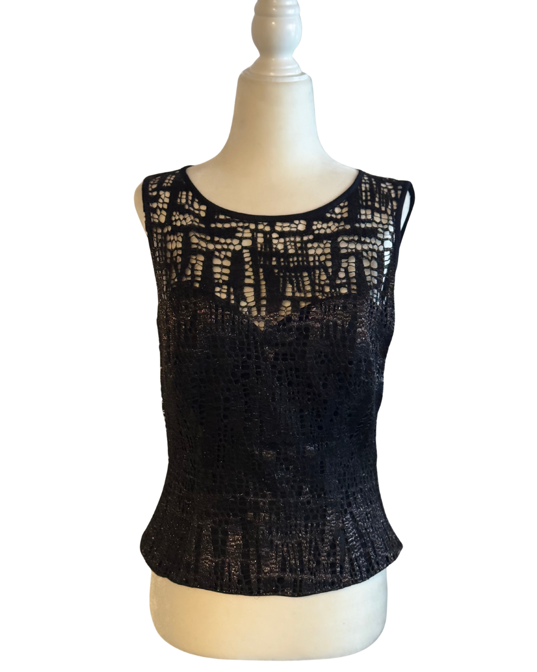 Vintage Escada Black Metallic Corset Top size 6