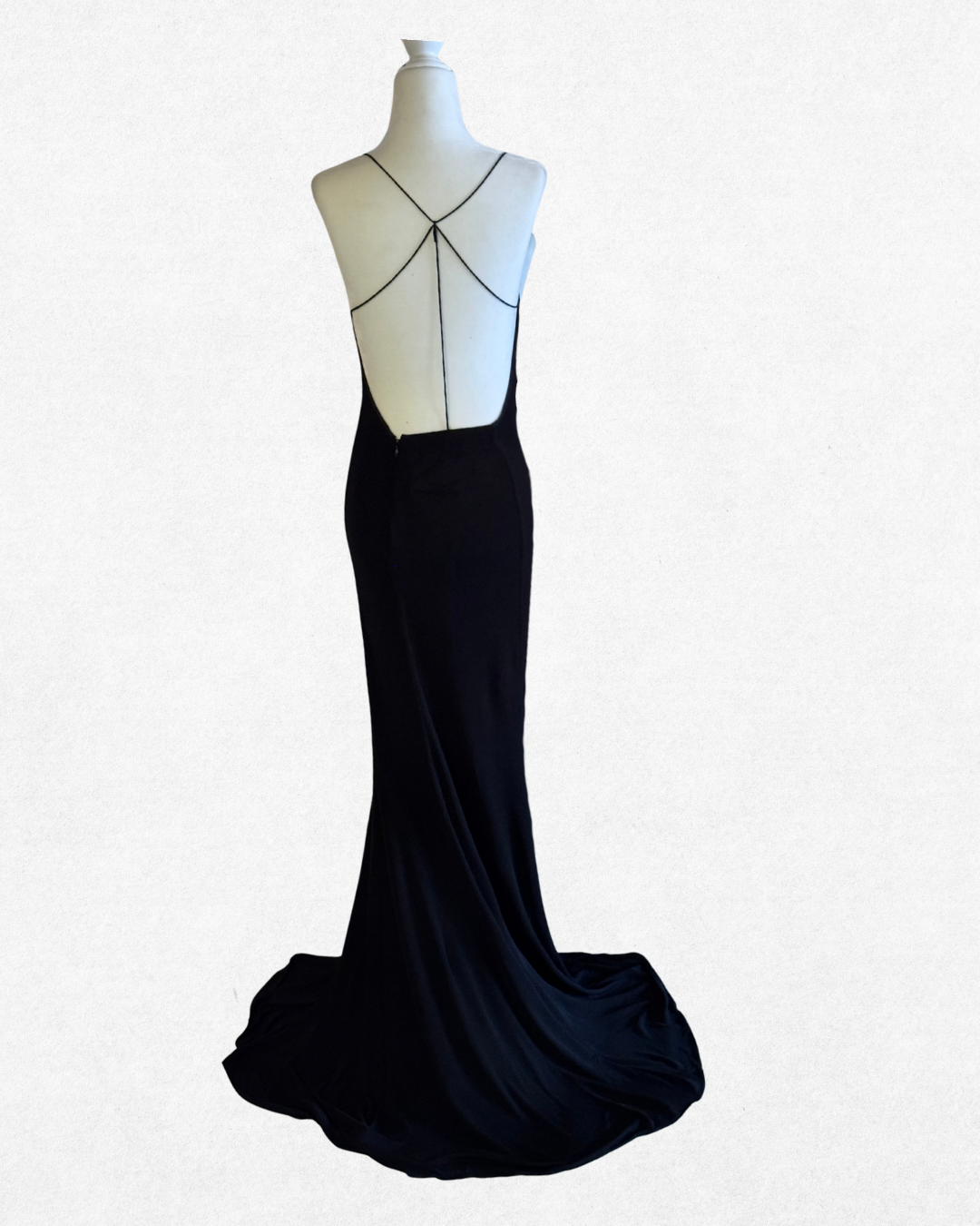Dreamy Vionnet Black Crepe Backless Gown Size 40 IT