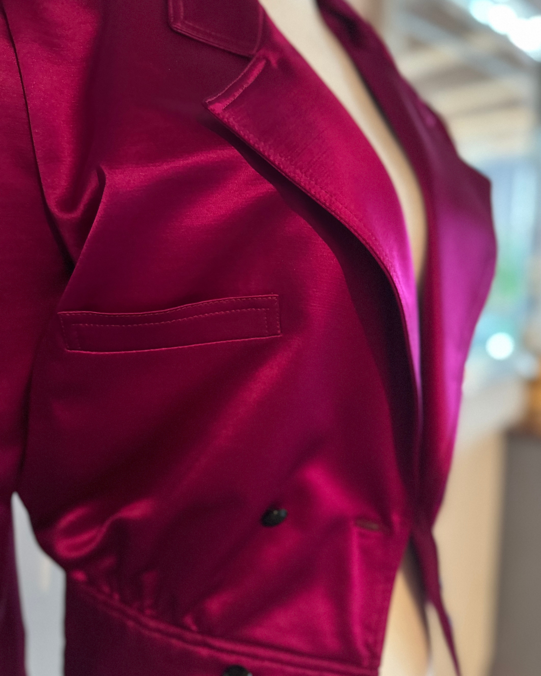 1980's Emanuel Ungaro Satin Cropped Blazer size 2