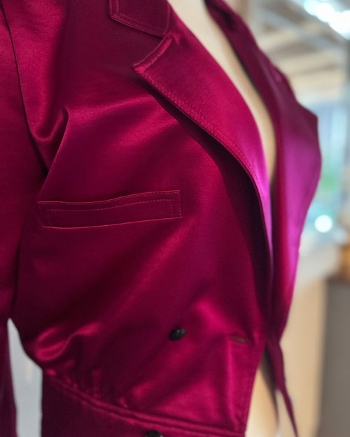 1980's Emanuel Ungaro Satin Cropped Blazer size 2