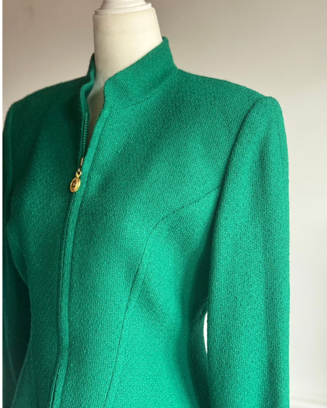 Christian Dior Miss Emerald Wool Sculpted Jacket – Early 90s Size 4-6