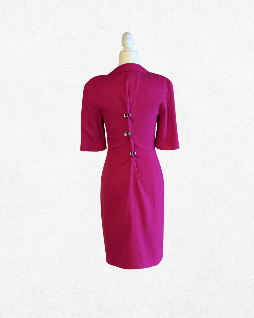 1980s Louis Féraud Magenta Dress Size FR 36/US 4