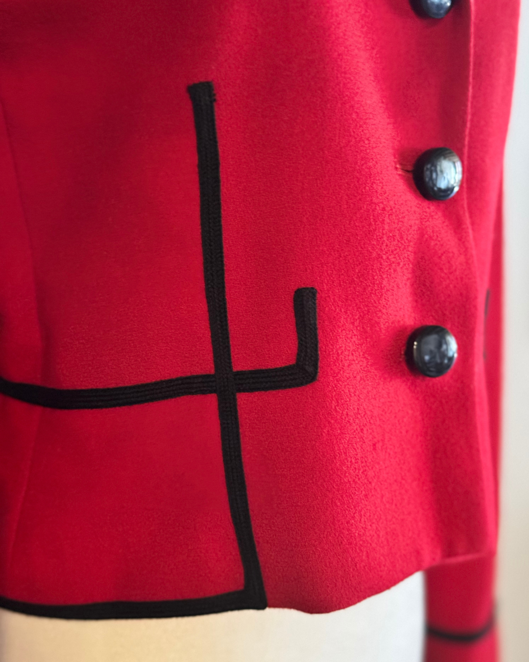 1980’s Red Christian Dior Cropped Wool Blazer Size 6