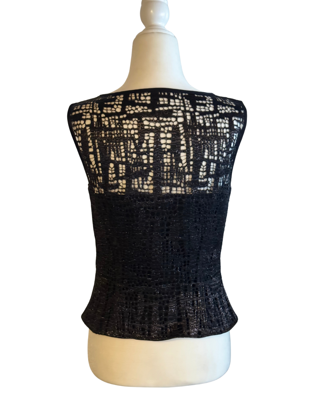 Vintage Escada Black Metallic Corset Top size 6