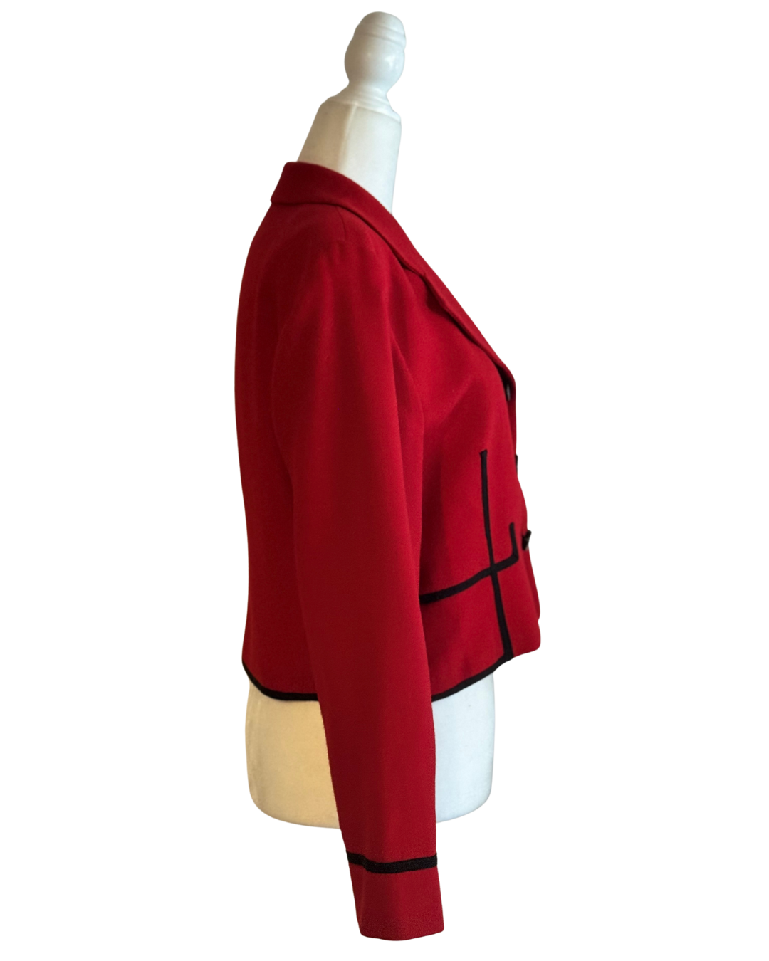 1980’s Red Christian Dior Cropped Wool Blazer Size 6