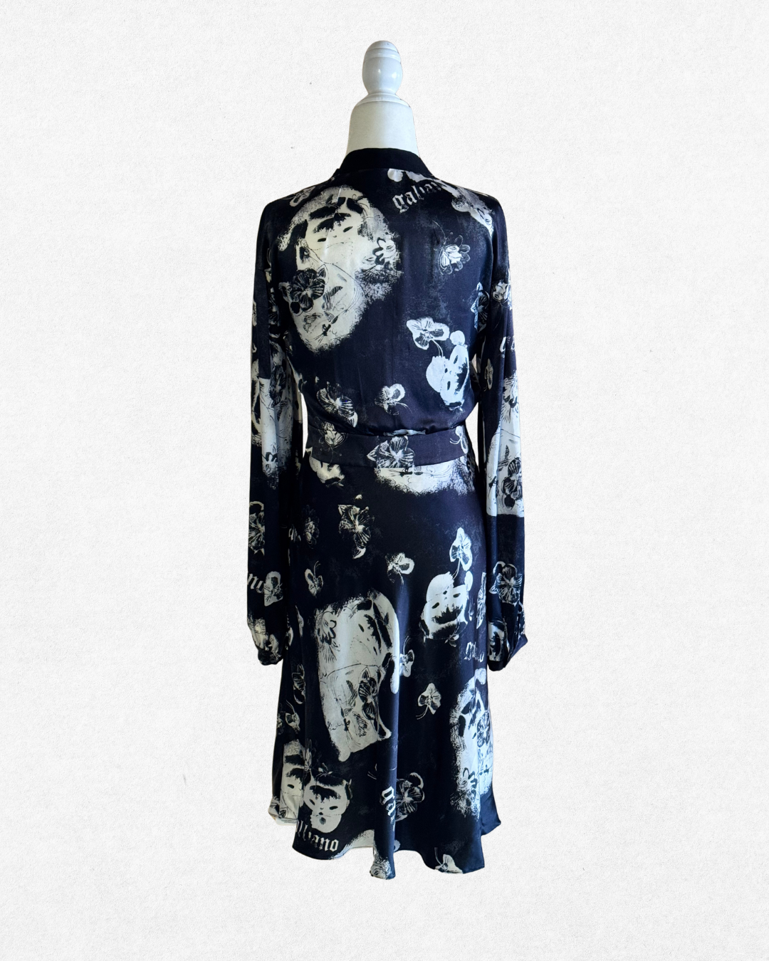 Galliano by John Galliano Abstract Print Silk Dress – 2015 Size 40