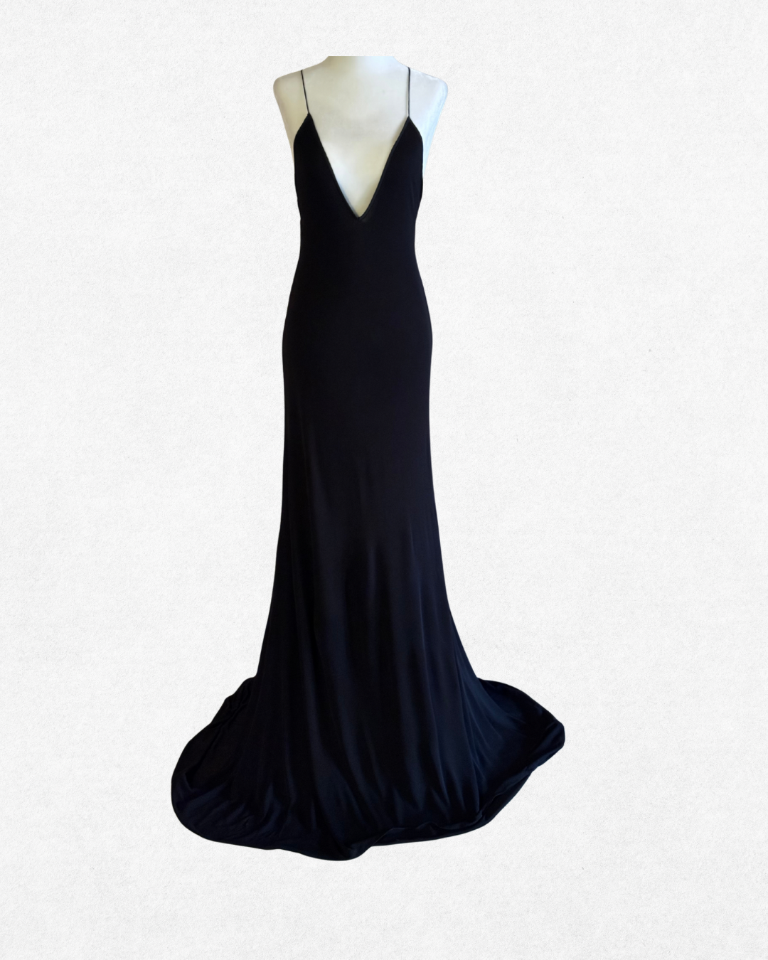 Dreamy Vionnet Black Crepe Backless Gown Size 40 IT