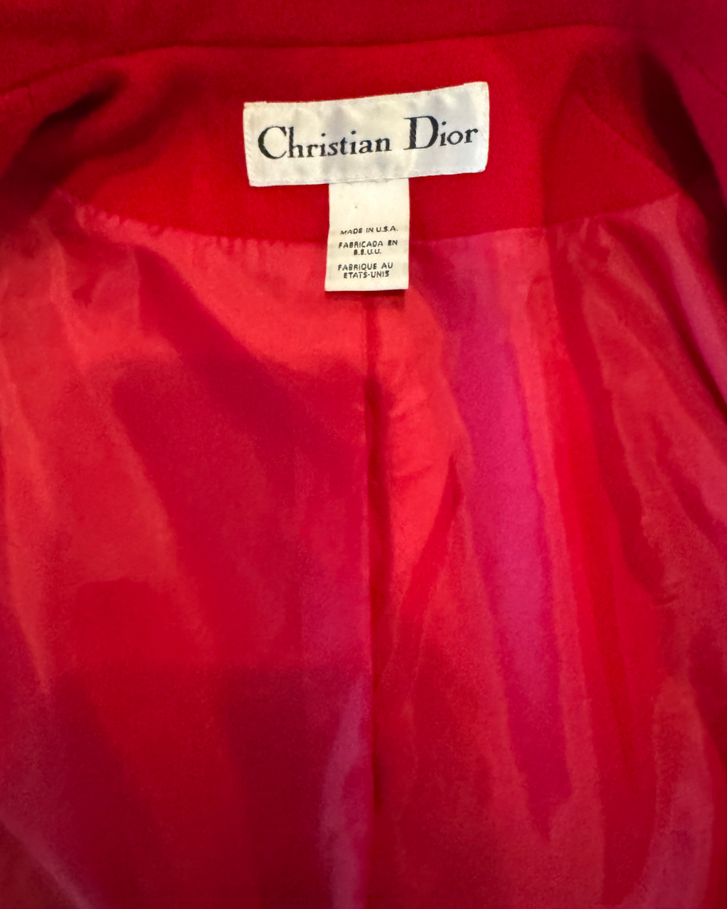 1980’s Red Christian Dior Cropped Wool Blazer Size 6