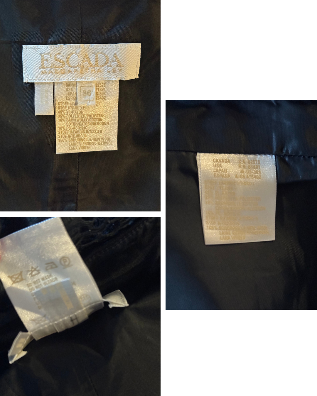 Vintage Escada Black Metallic Corset Top size 6