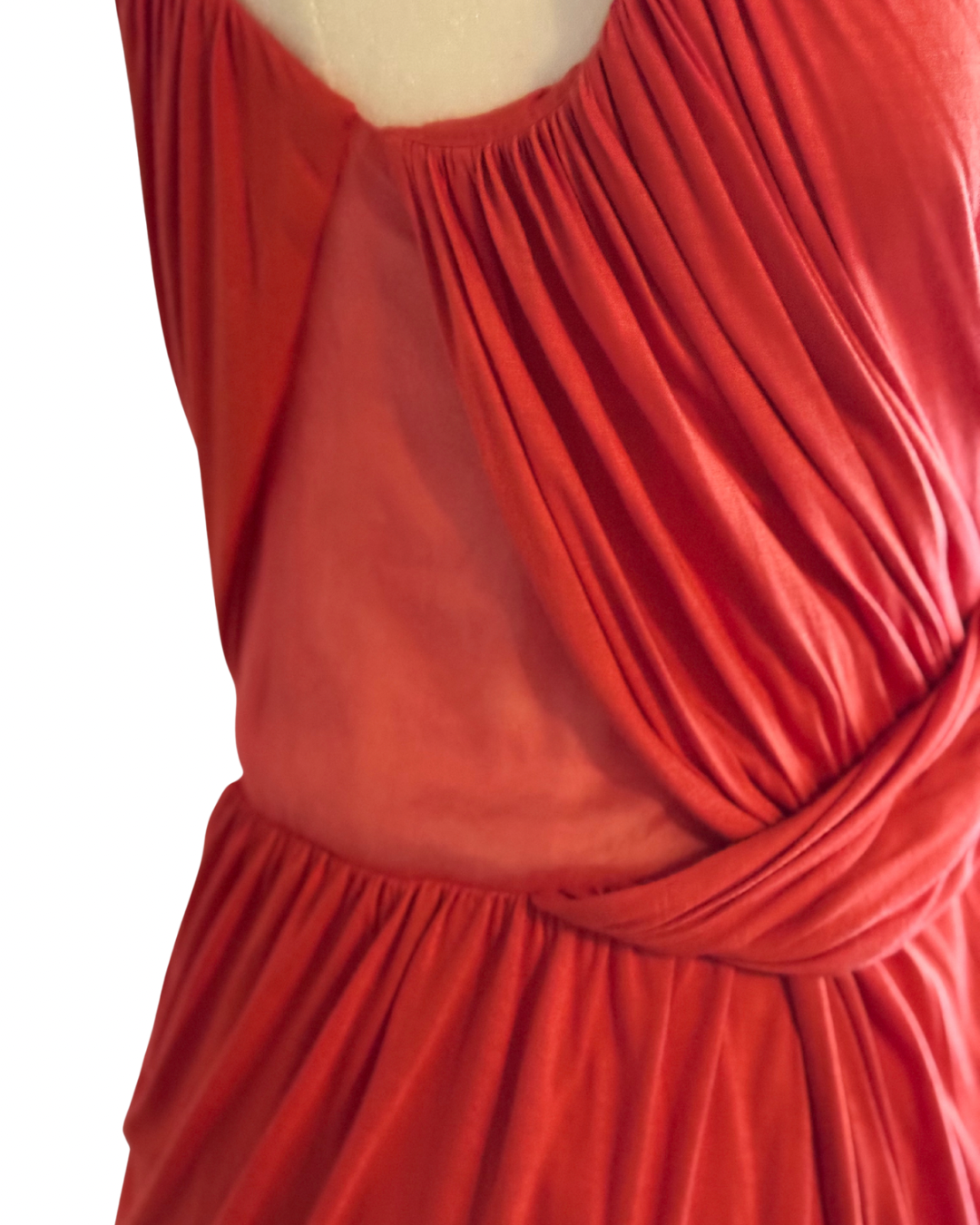 Vintage Fendi by Karl Lagerfeld Coral Draped Dress – Size 42 IT (6/8)