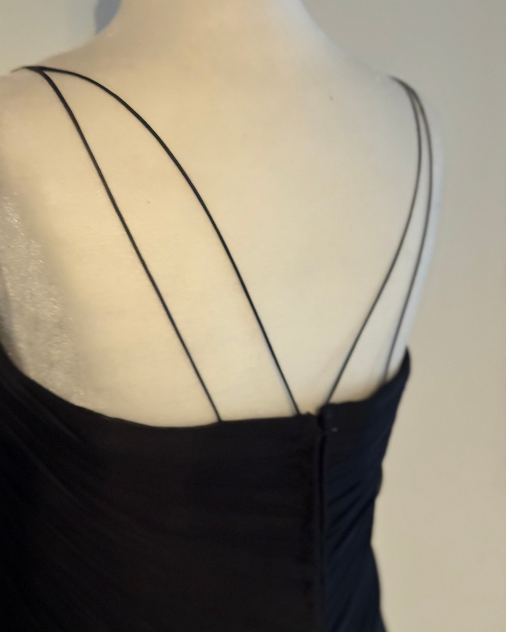 1980's Bob Mackie Grey & Black Bustier Top Chiffon Gown Size 4-6