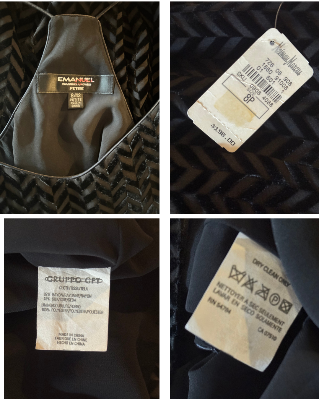 NWT Emanuel Ungaro Velvet Chevron Top Size 8