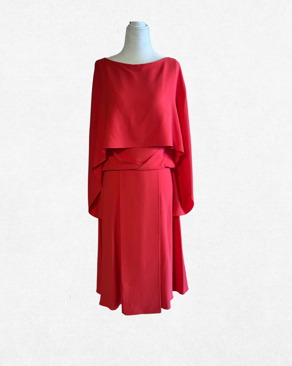 NWT Vionnet Vermilion Red Crepe Overlay Dress size IT 42/US 6-8
