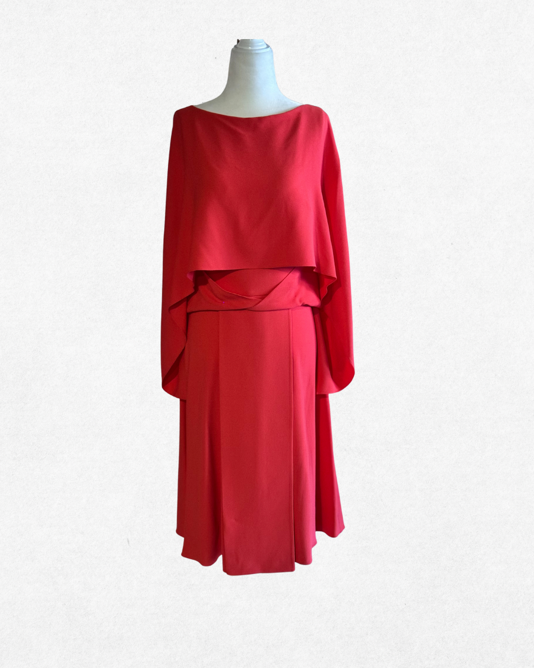 NWT Vionnet Vermilion Red Crepe Overlay Dress size IT 42/US 6-8