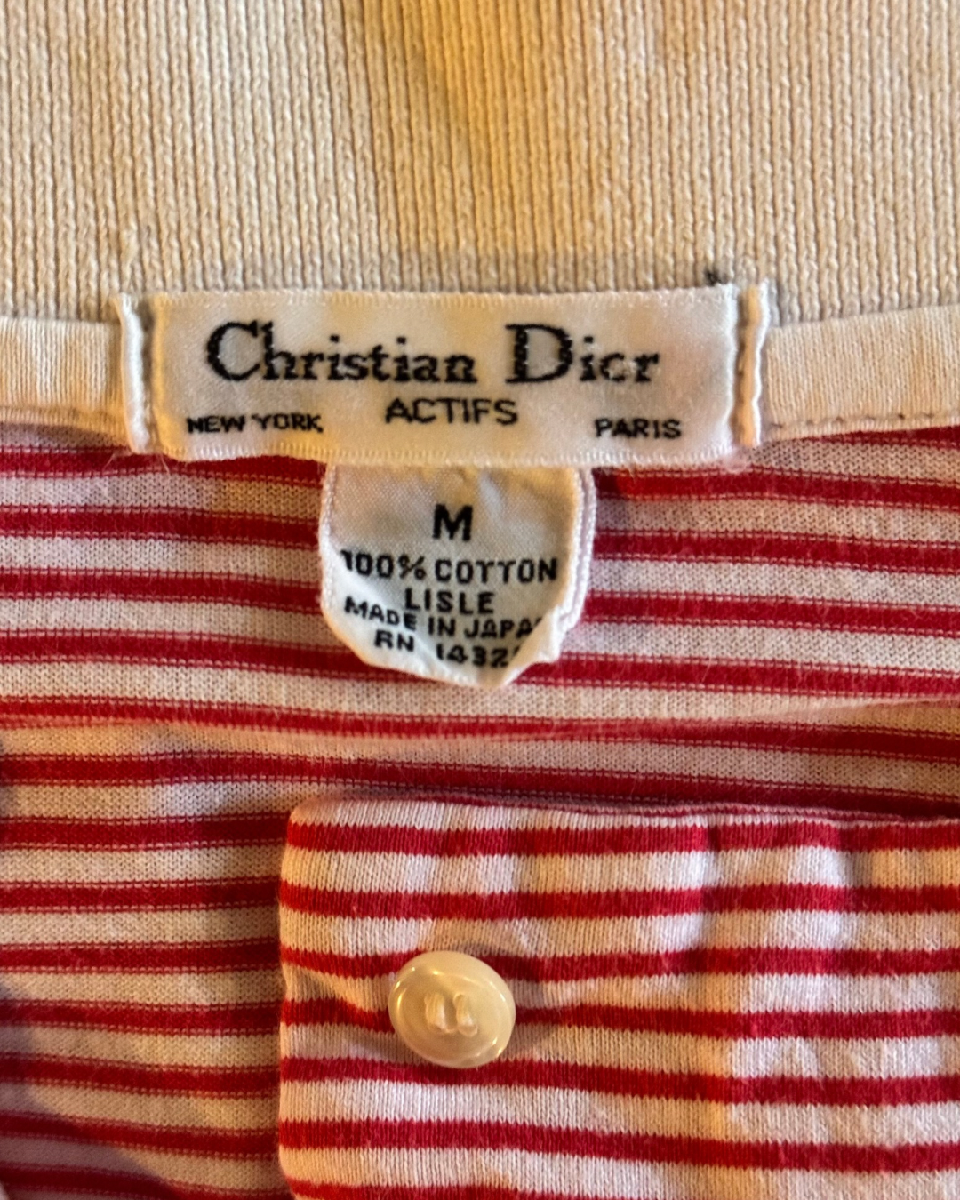 Vintage Christian Dior "Actifs" Cotton Polo Shirt Size M
