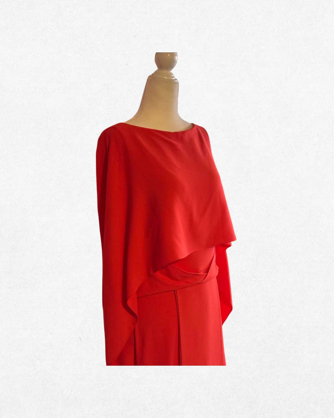 red overlay dress Red Asymmetric Lace-Overlay Crepe Dress shopaleena