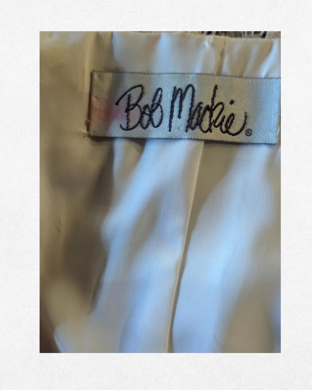 1980s Vintage Bob Mackie Ivory Lace Off-Shoulder Dress Size 8