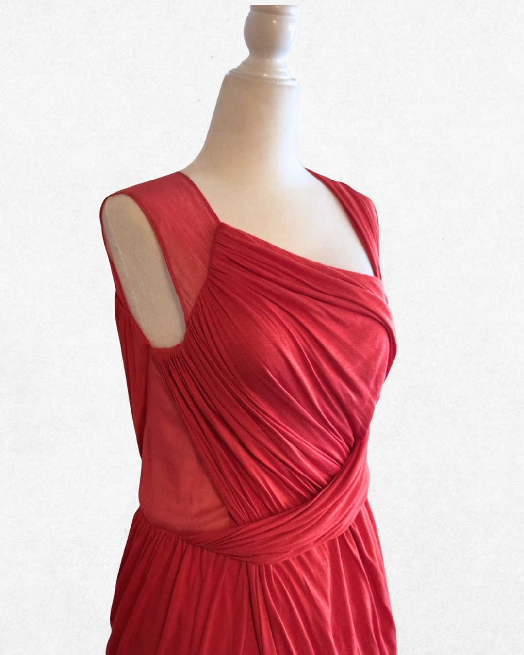 Vintage Fendi by Karl Lagerfeld Coral Draped Dress – Size 42 IT (6/8)