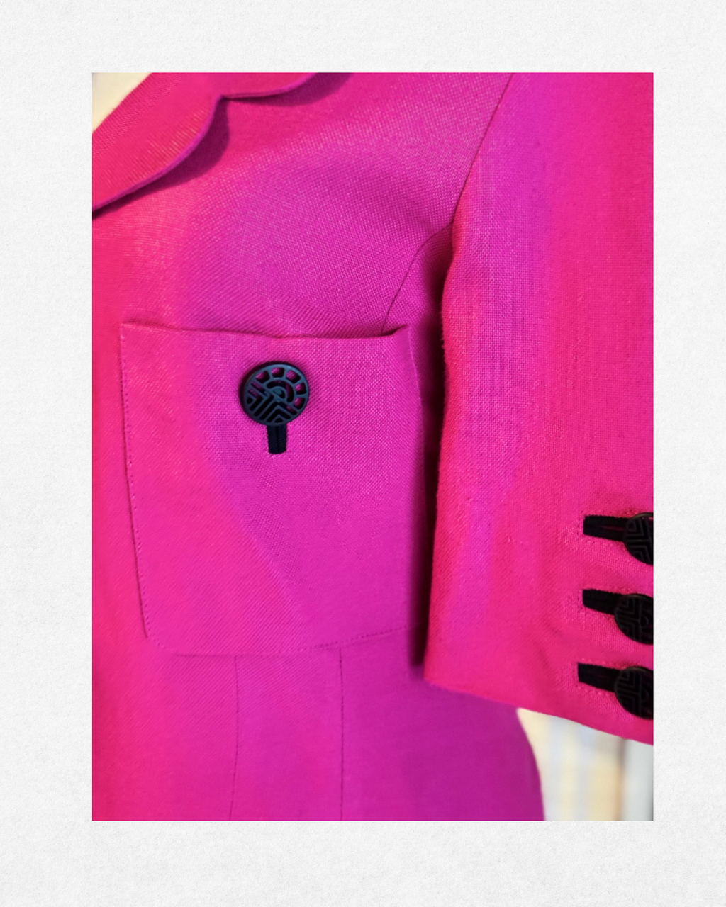 1980s Louis Féraud Magenta Dress Size FR 36/US 4
