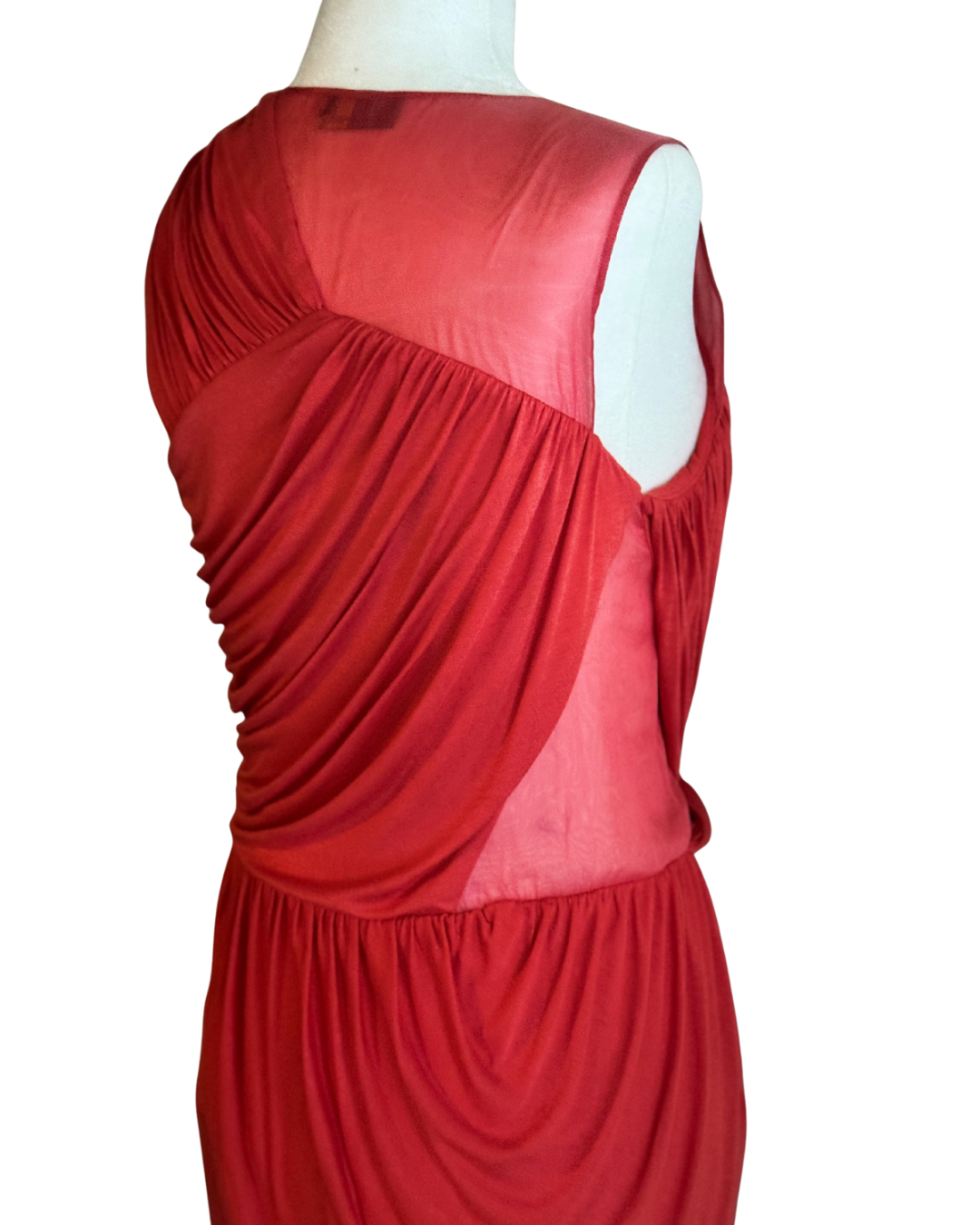 Vintage Fendi by Karl Lagerfeld Coral Draped Dress – Size 42 IT (6/8)
