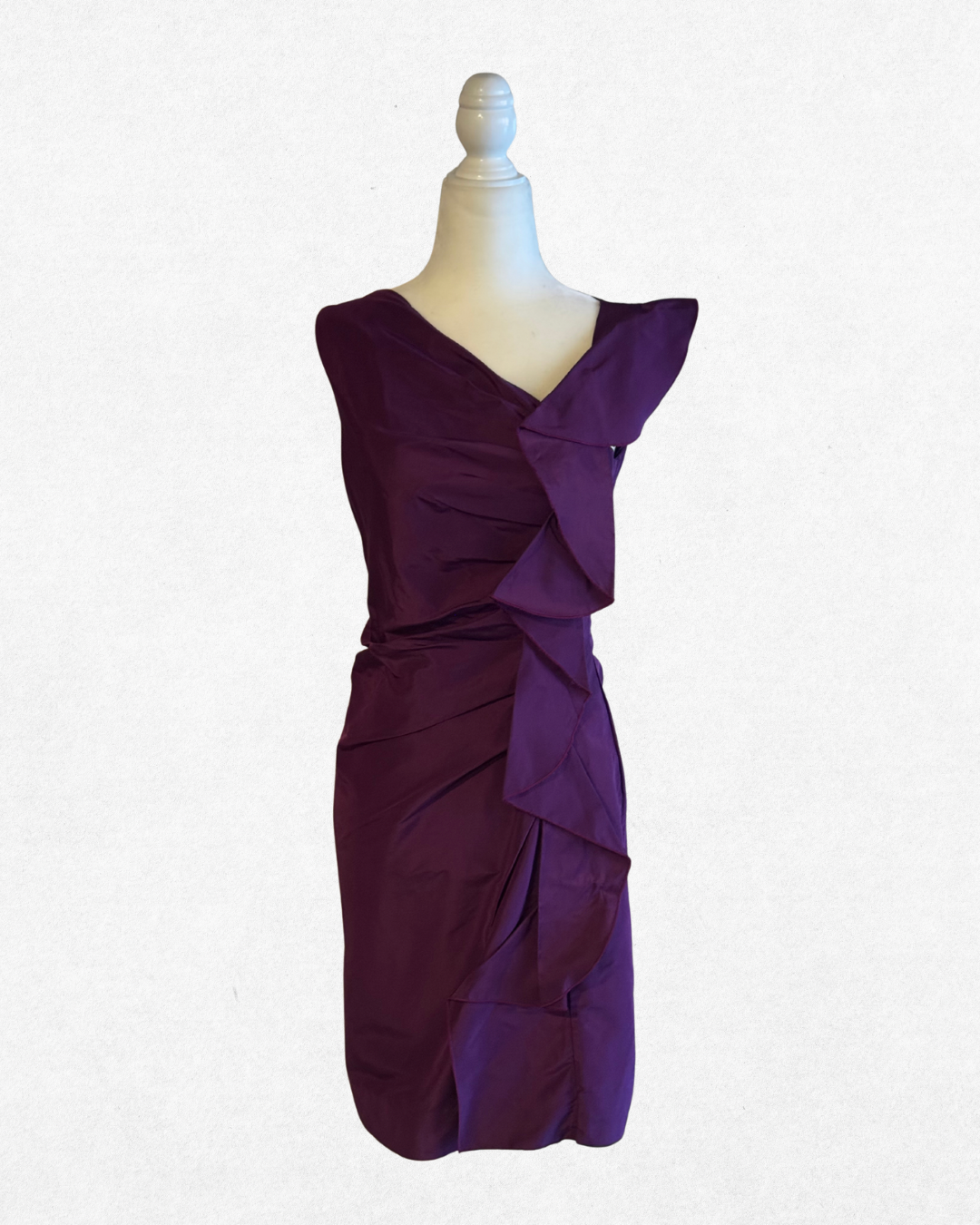 2000s Oscar de la Renta Silk Faille Cocktail Dress size 6