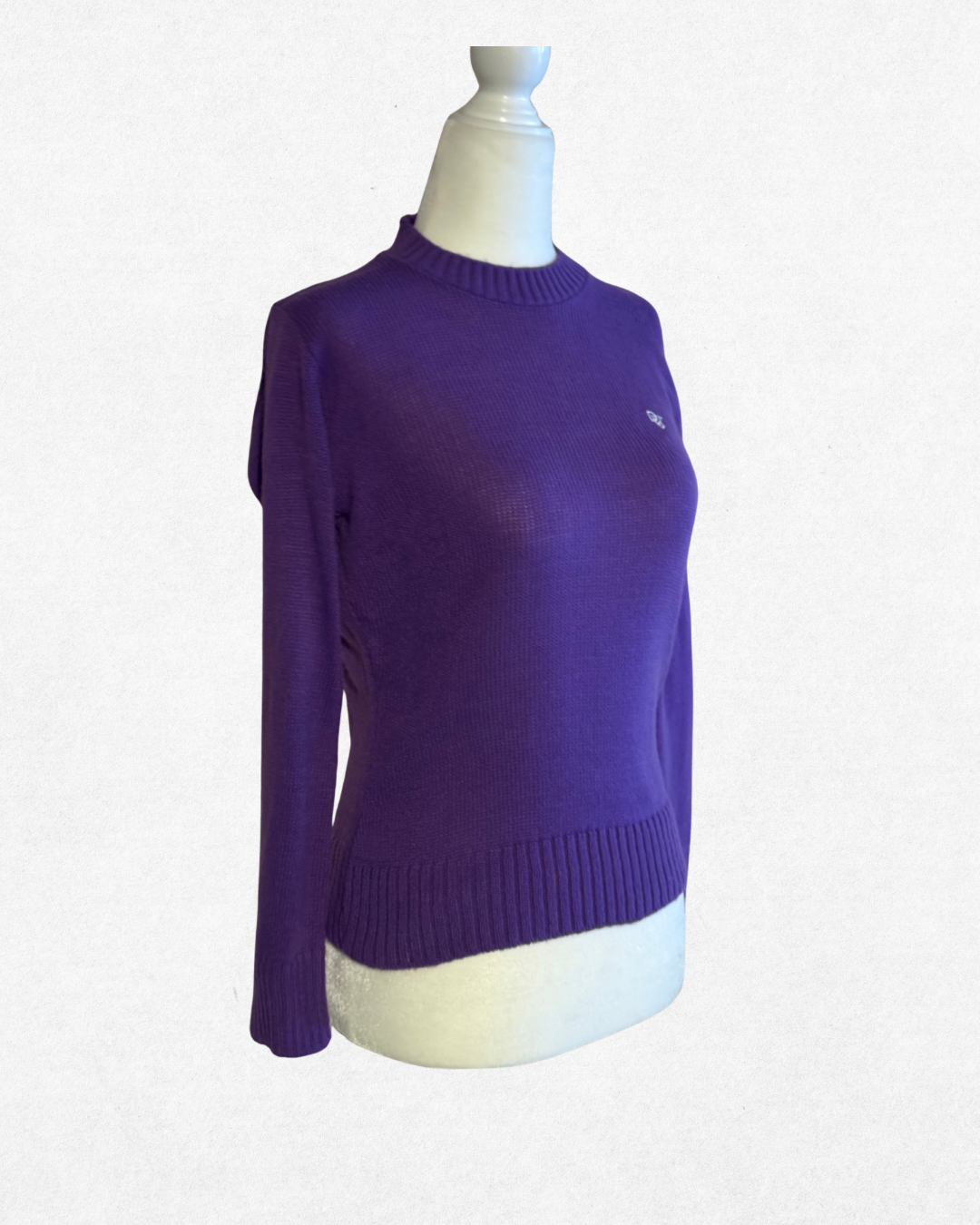 1980s Vintage Christian Dior Purple Knit Sweater Size M