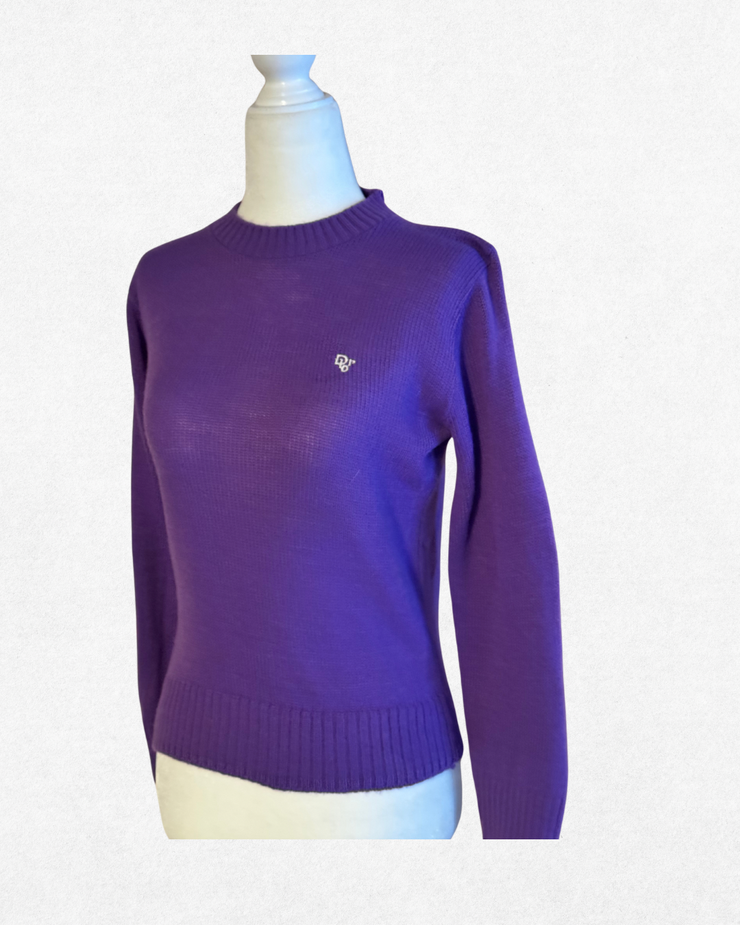 1980s Vintage Christian Dior Purple Knit Sweater Size M