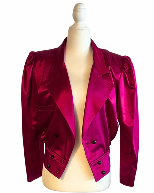 1980's Emanuel Ungaro Satin Cropped Blazer size 2