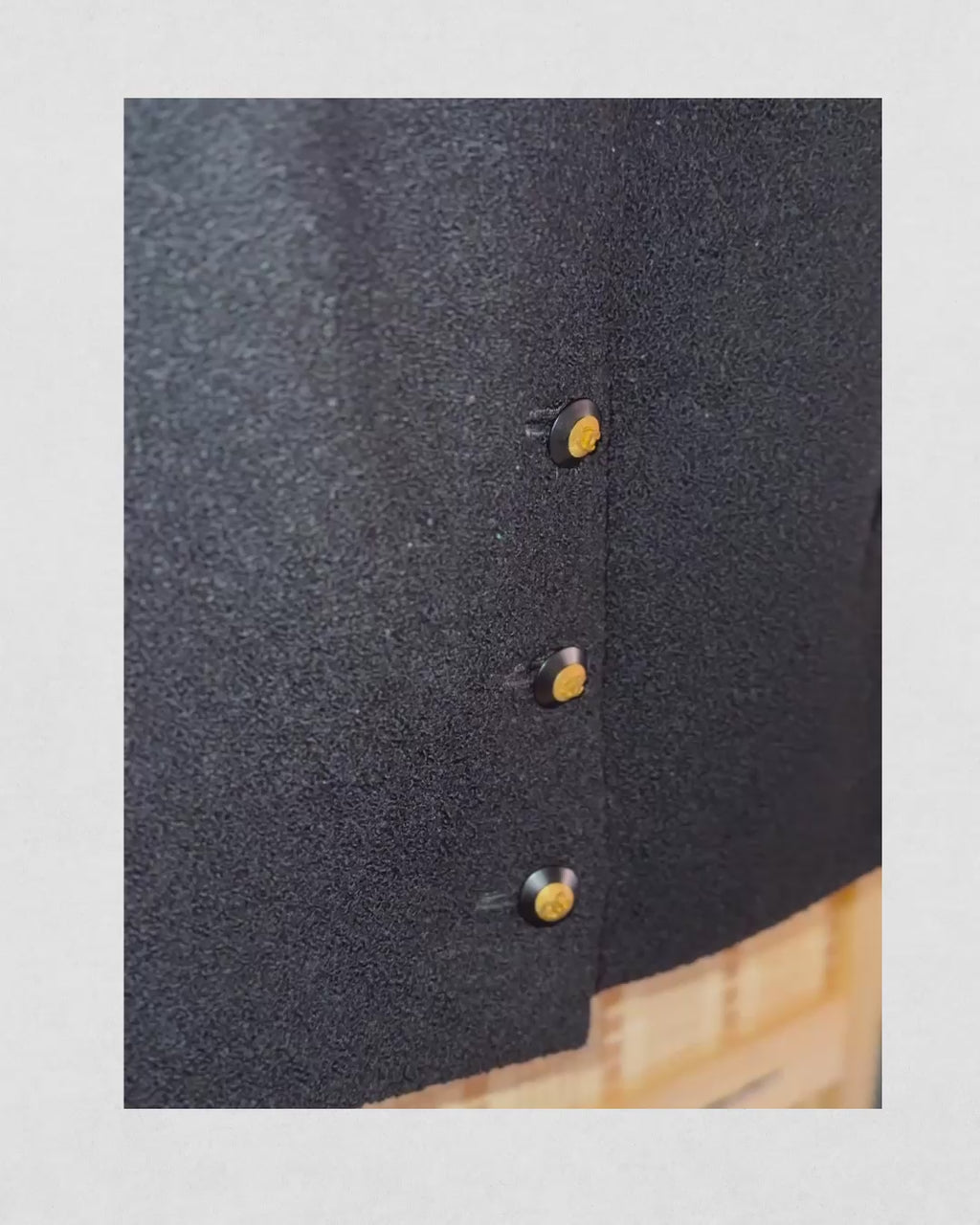Chanel Autumn/Winter 1993A Black Wool Bouclé Skirt Size FR 40