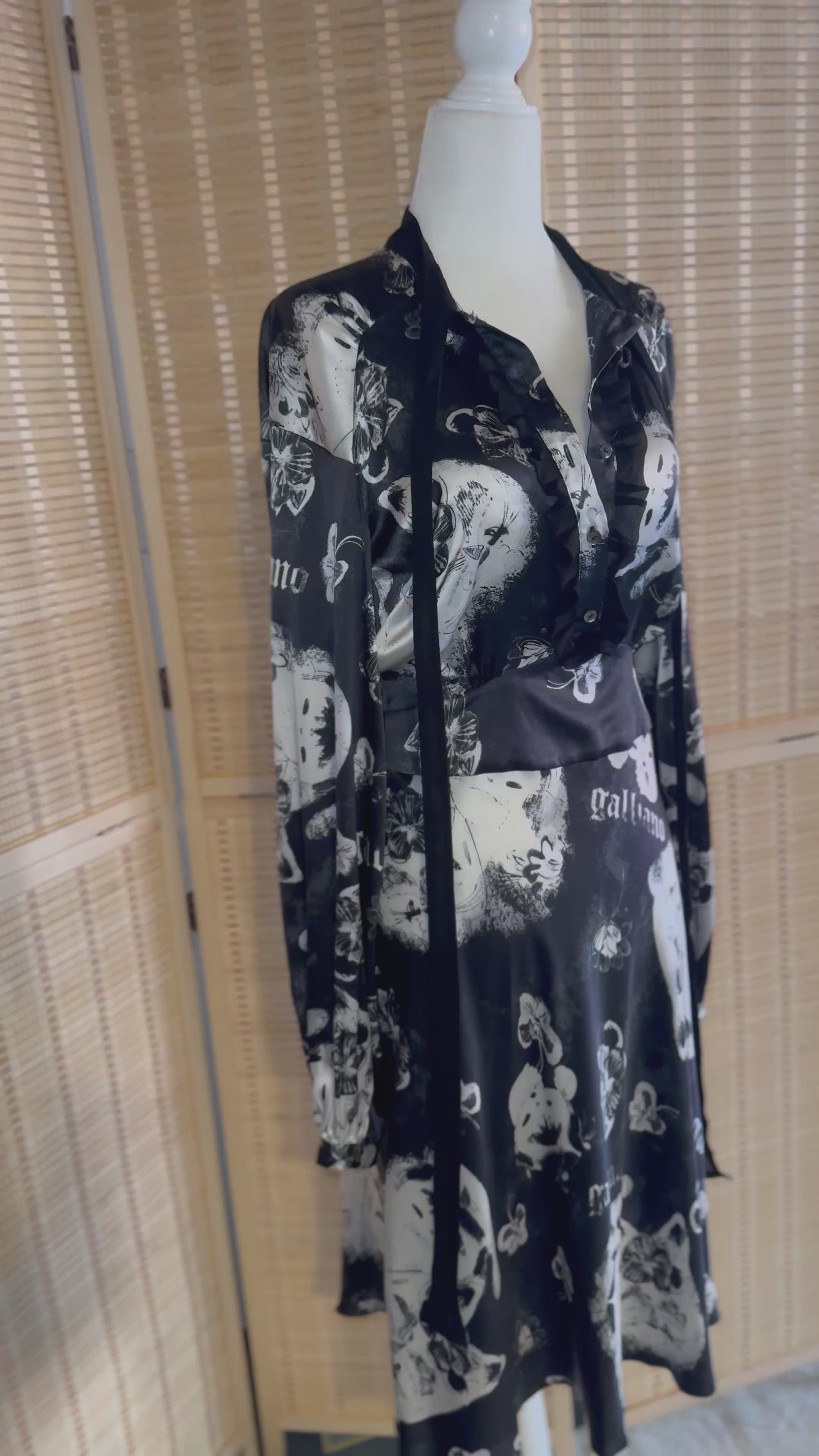 Galliano by John Galliano Abstract Print Silk Dress – 2015 Size 40