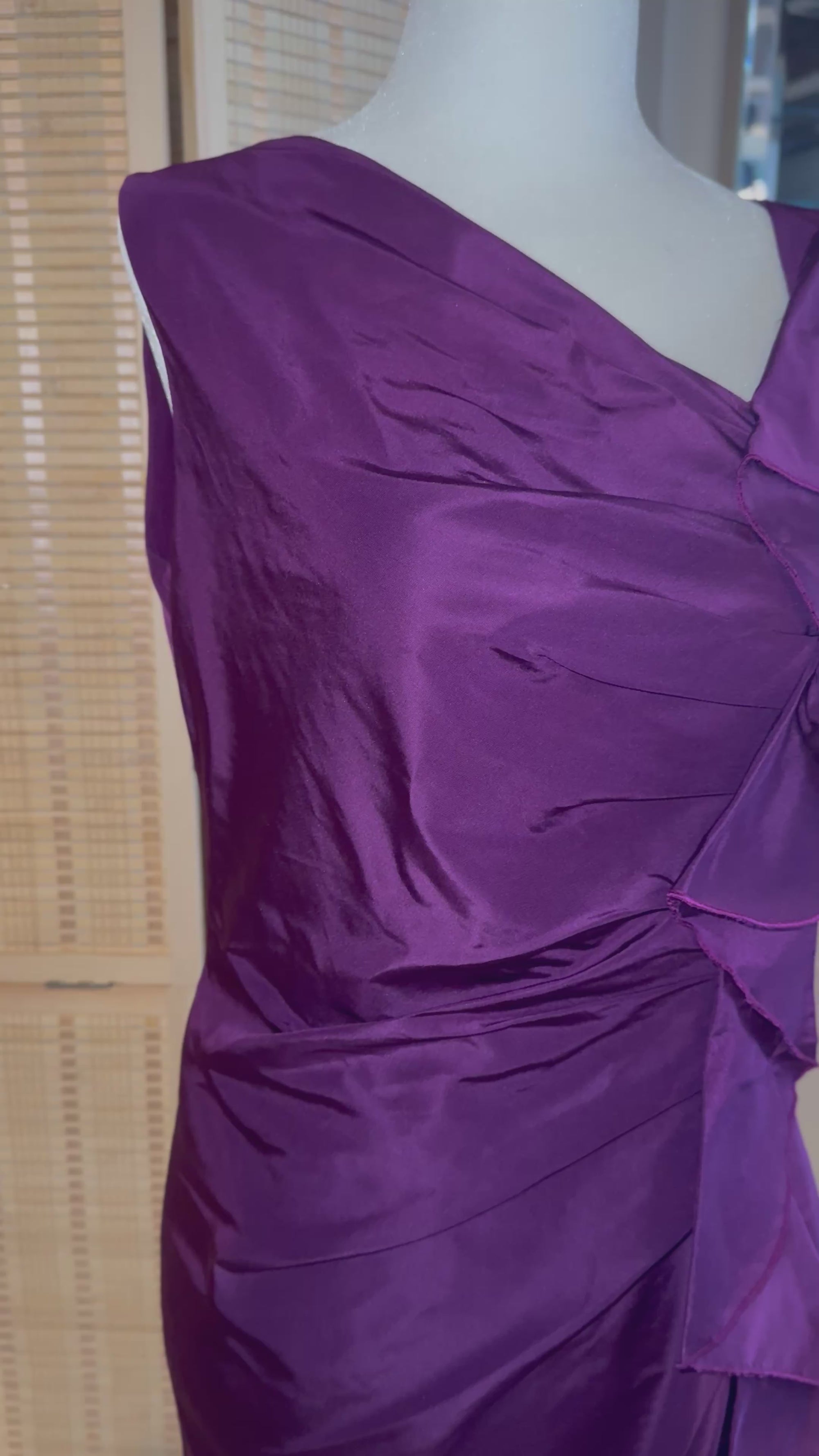 2000s Oscar de la Renta Silk Faille Cocktail Dress size 6